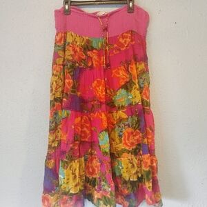 Vibrant Floral A-Line Skirt